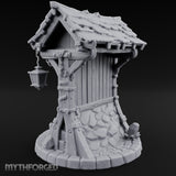 Lantern-Hung Skull-Scattered Necromancer Notice Board Stall Miniature for Dungeons and Dragons, Pathfinder or other TTRPGs