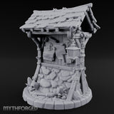 Lantern-Hung Skull-Scattered Necromancer Notice Board Stall Miniature for Dungeons and Dragons, Pathfinder or other TTRPGs
