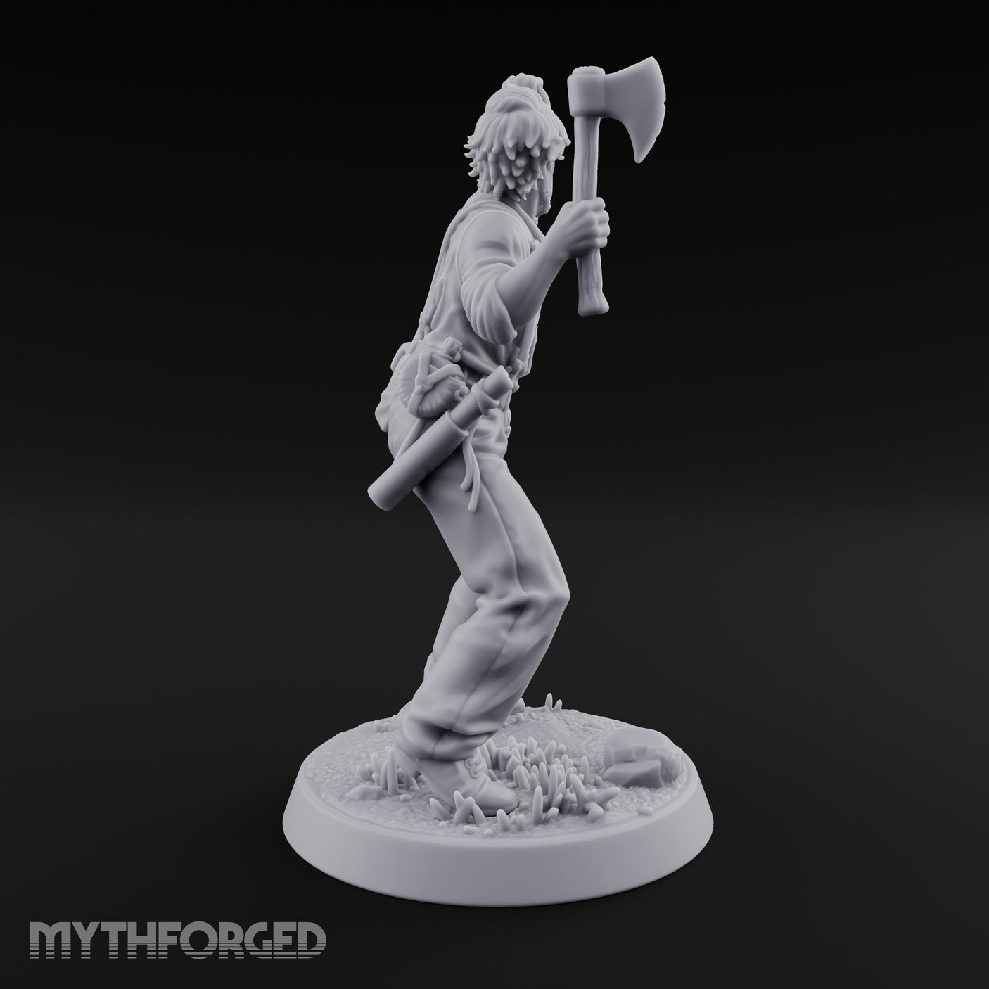 Lantern Raised Human Monster Hunter Miniature for Dungeons and Dragons, Pathfinder or other TTRPGs