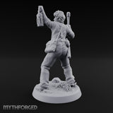 Lantern Raised Human Monster Hunter Miniature for Dungeons and Dragons, Pathfinder or other TTRPGs