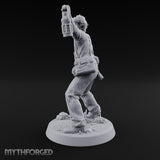 Lantern Raised Human Monster Hunter Miniature for Dungeons and Dragons, Pathfinder or other TTRPGs
