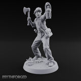 Lantern Raised Human Monster Hunter Miniature for Dungeons and Dragons, Pathfinder or other TTRPGs