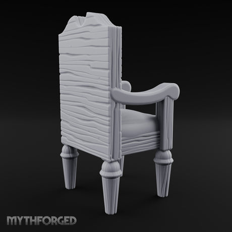Lattice-Backed Cushion-Seated Pirate Captain's Chair Miniature for Dungeons and Dragons, Pathfinder or other TTRPGs