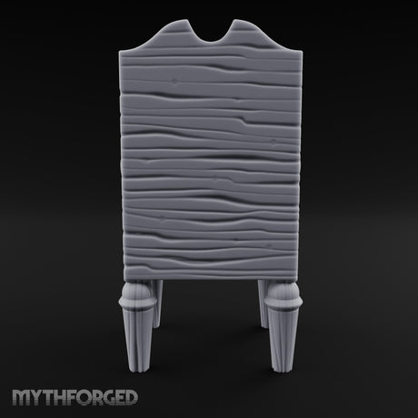 Lattice-Backed Cushion-Seated Pirate Captain's Chair Miniature for Dungeons and Dragons, Pathfinder or other TTRPGs
