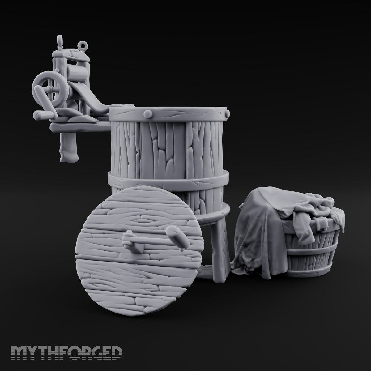 Wrung Out Wooden Laundry Wash Machine