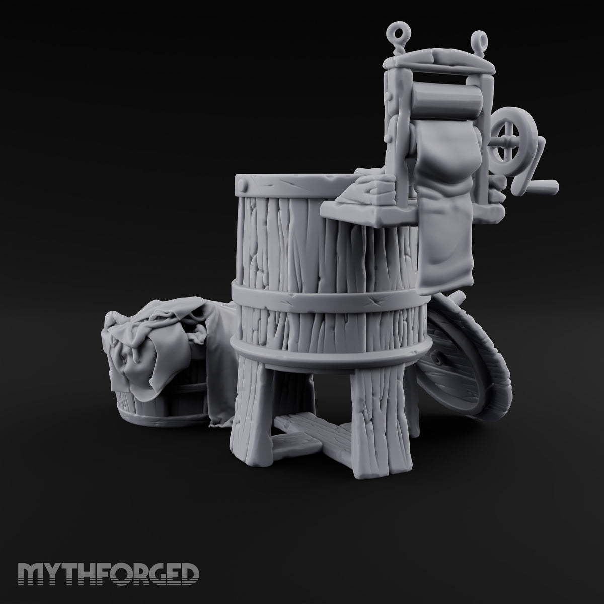 Wrung Out Wooden Laundry Wash Machine