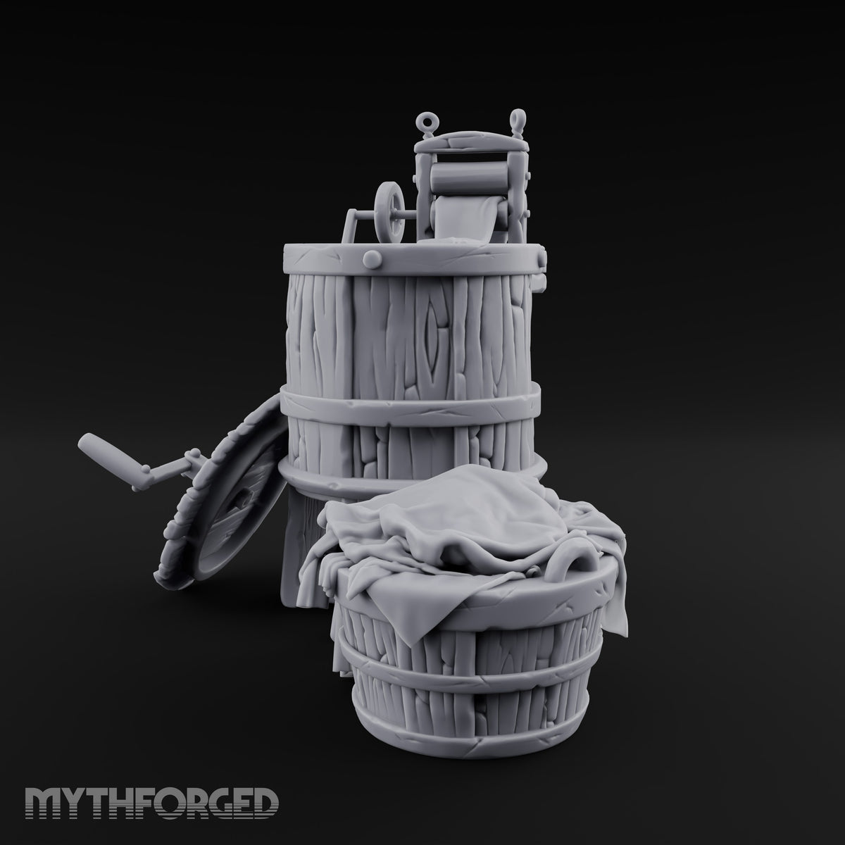 Wrung Out Wooden Laundry Wash Machine
