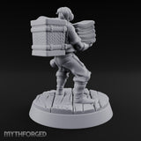 Fresh Folds, Heavy Load Human Laundry Worker A