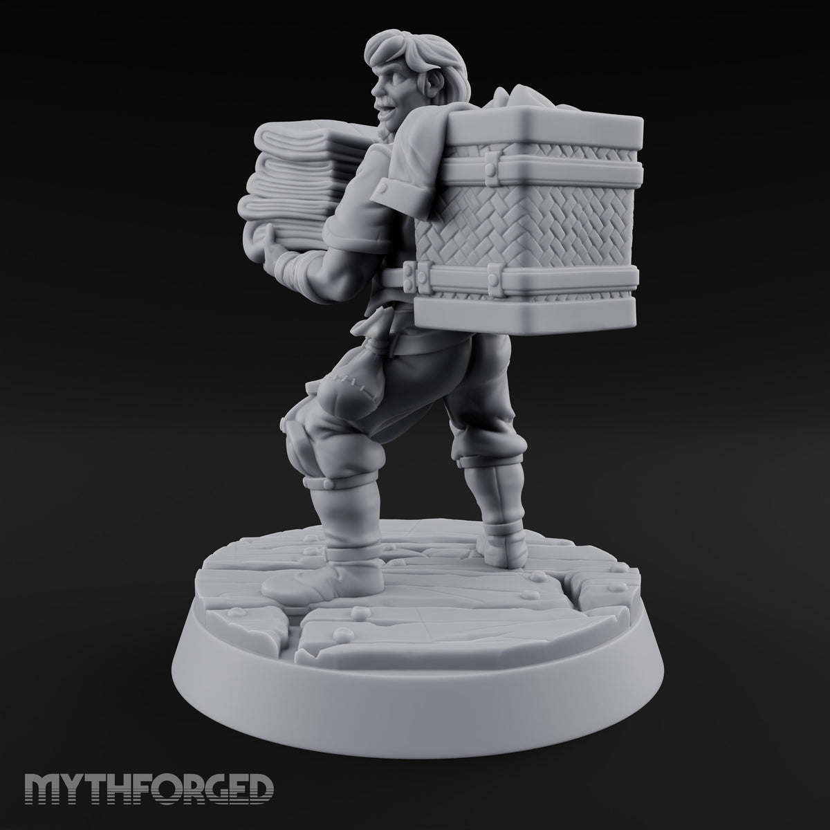 Fresh Folds, Heavy Load Human Laundry Worker A