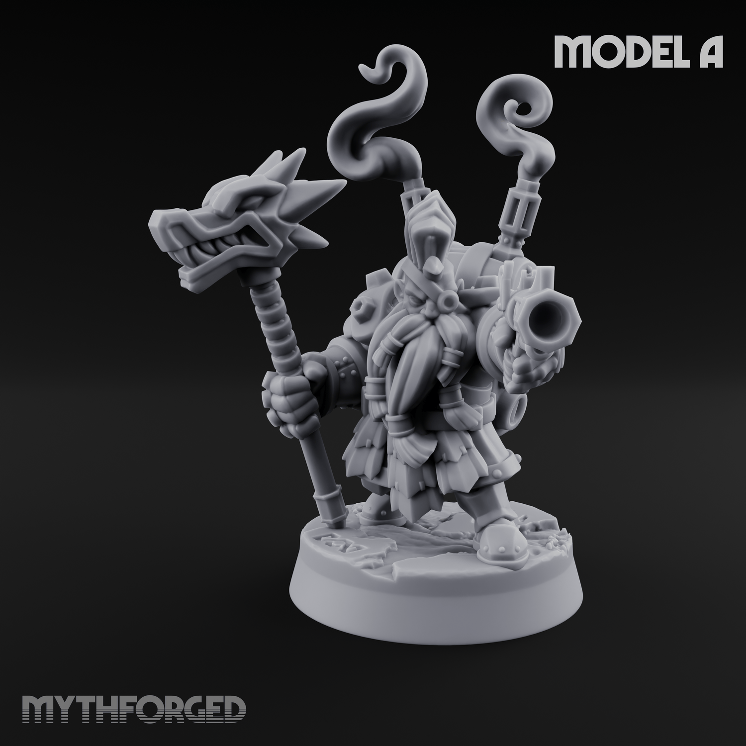 Clicking and Whirring Dwarf Artificers A Miniature for Dungeons and Dragons, Pathfinder or other TTRPGs