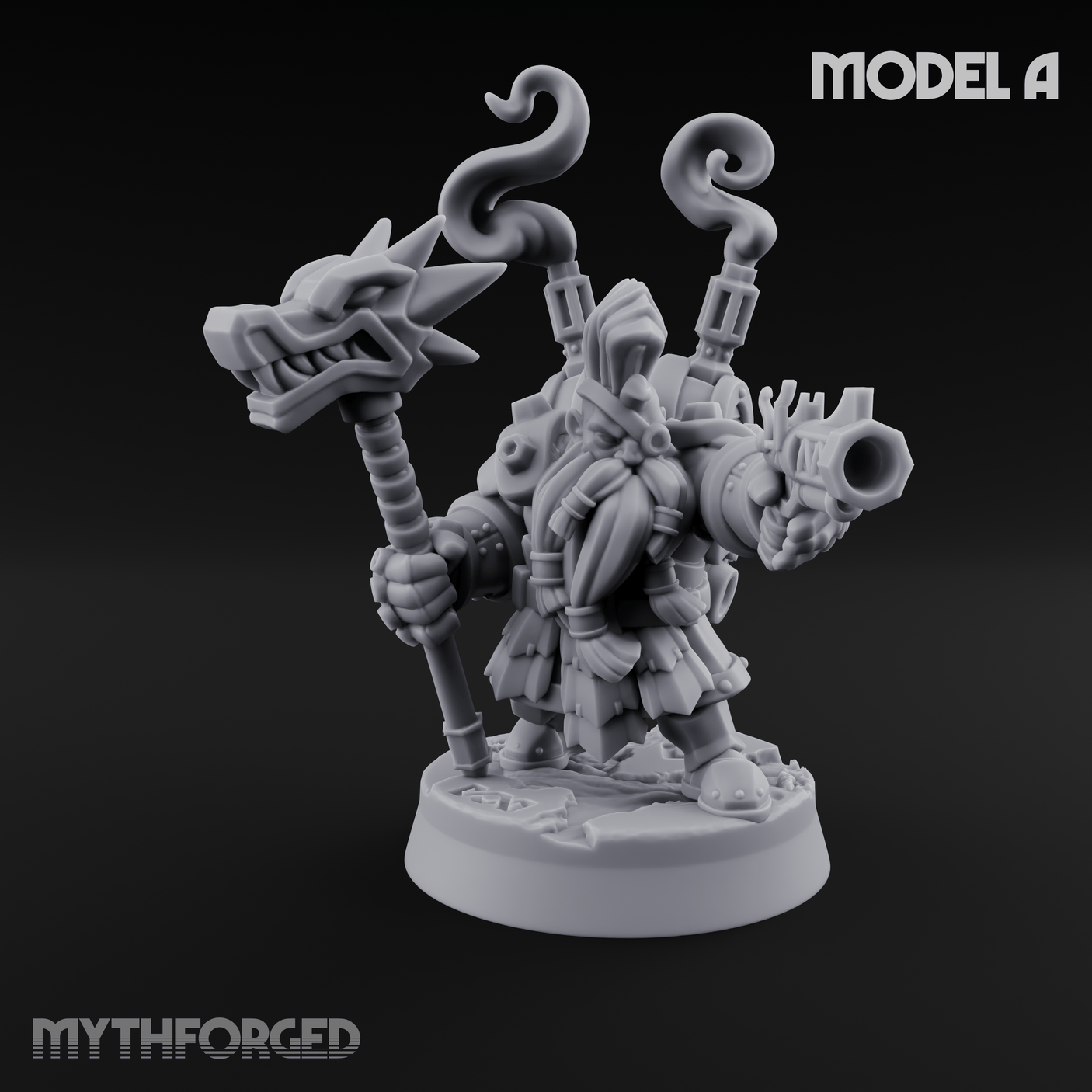 Clicking and Whirring Dwarf Artificers Miniature for Dungeons and Dragons, Pathfinder or other TTRPGs
