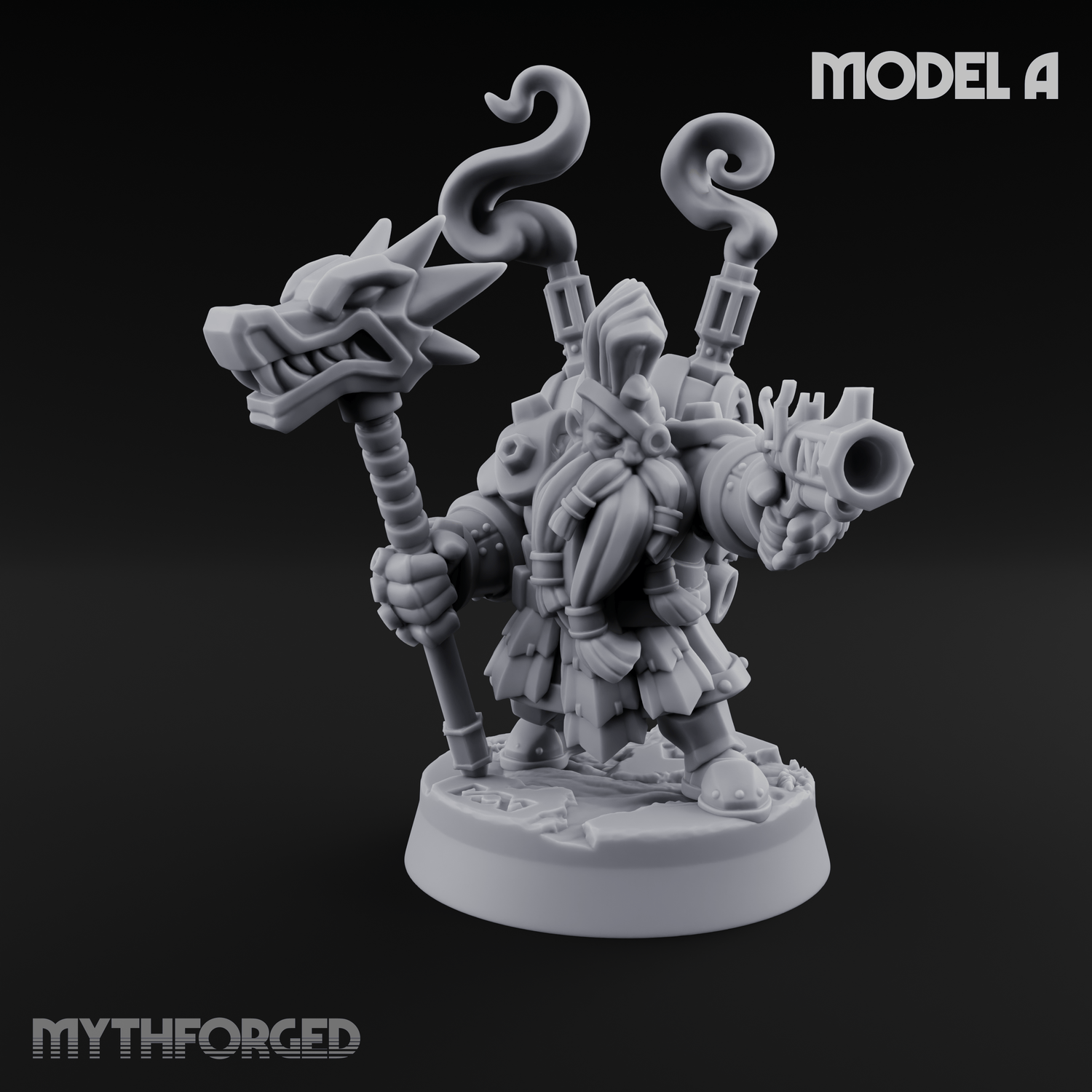 Clicking and Whirring Dwarf Artificers A Miniature for Dungeons and Dragons, Pathfinder or other TTRPGs