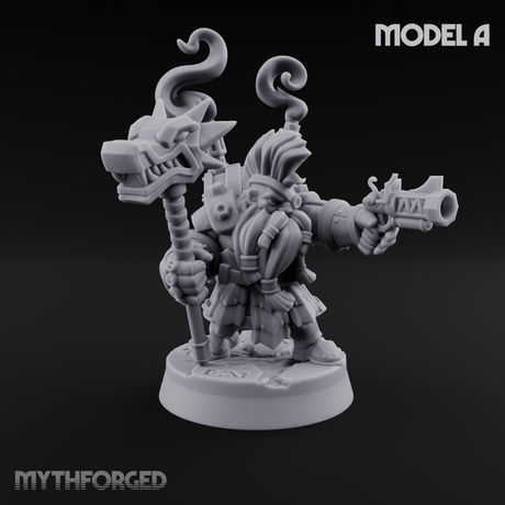 Clicking and Whirring Dwarf Artificers A Miniature for Dungeons and Dragons, Pathfinder or other TTRPGs