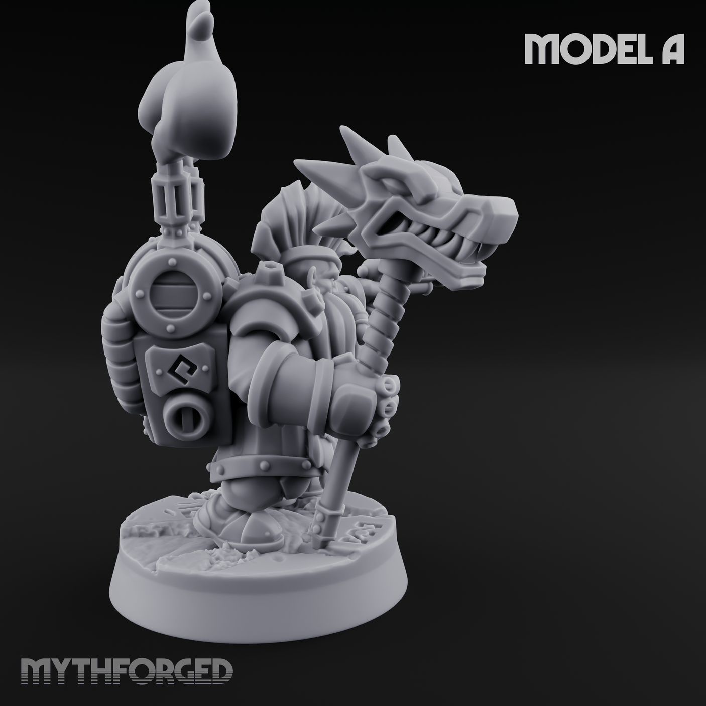 Clicking and Whirring Dwarf Artificers A Miniature for Dungeons and Dragons, Pathfinder or other TTRPGs