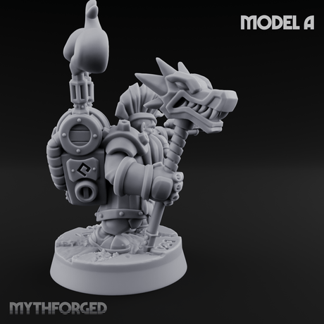 Clicking and Whirring Dwarf Artificers A Miniature for Dungeons and Dragons, Pathfinder or other TTRPGs