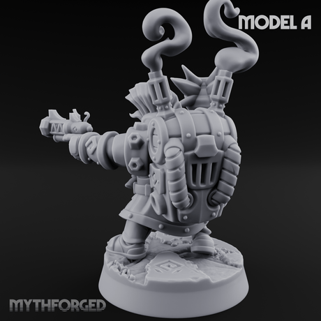 Clicking and Whirring Dwarf Artificers A Miniature for Dungeons and Dragons, Pathfinder or other TTRPGs