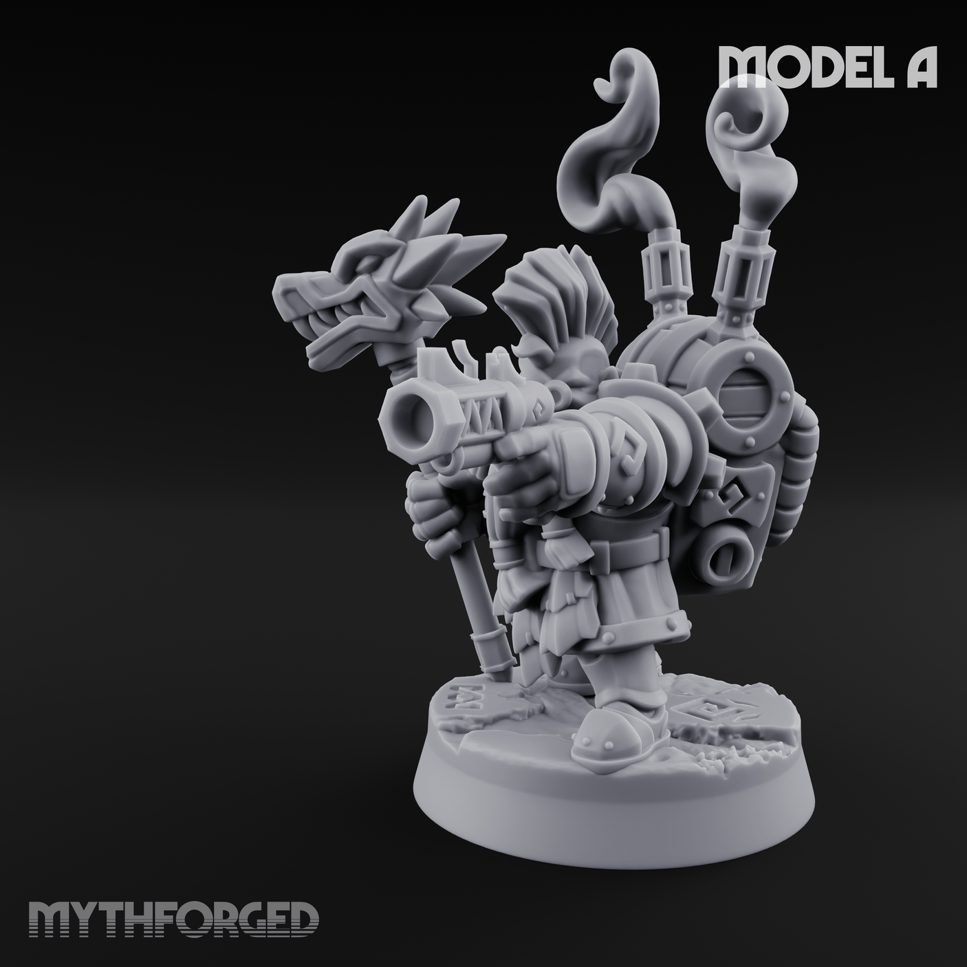 Clicking and Whirring Dwarf Artificers A Miniature for Dungeons and Dragons, Pathfinder or other TTRPGs