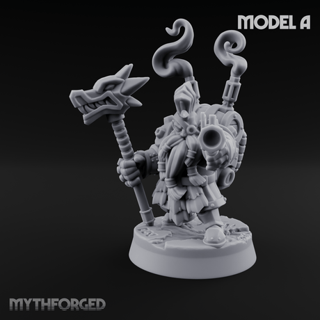 Clicking and Whirring Dwarf Artificers A Miniature for Dungeons and Dragons, Pathfinder or other TTRPGs
