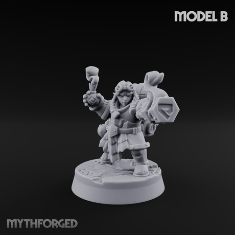 Clicking and Whirring Dwarf Artificers Miniature for Dungeons and Dragons, Pathfinder or other TTRPGs