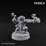 Clicking and Whirring Dwarf Artificers B Miniature for Dungeons and Dragons, Pathfinder or other TTRPGs