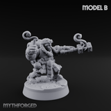 Clicking and Whirring Dwarf Artificers B Miniature for Dungeons and Dragons, Pathfinder or other TTRPGs