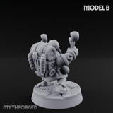 Clicking and Whirring Dwarf Artificers B Miniature for Dungeons and Dragons, Pathfinder or other TTRPGs