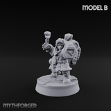 Clicking and Whirring Dwarf Artificers B Miniature for Dungeons and Dragons, Pathfinder or other TTRPGs