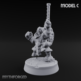 Clicking and Whirring Dwarf Artificers C Miniature for Dungeons and Dragons, Pathfinder or other TTRPGs
