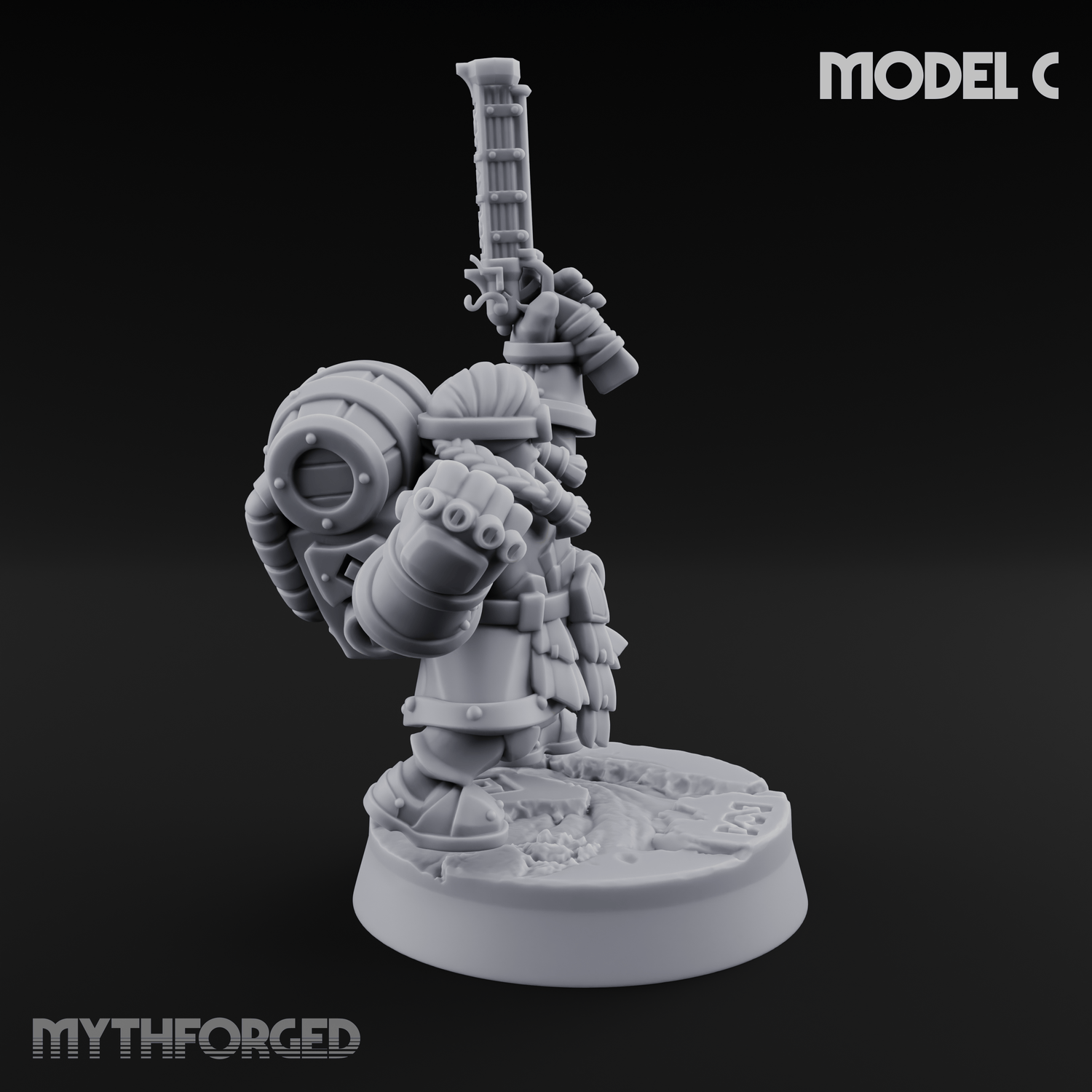 Clicking and Whirring Dwarf Artificers C Miniature for Dungeons and Dragons, Pathfinder or other TTRPGs