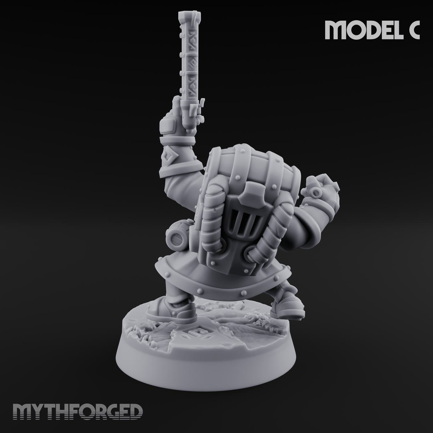Clicking and Whirring Dwarf Artificers C Miniature for Dungeons and Dragons, Pathfinder or other TTRPGs