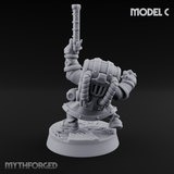 Clicking and Whirring Dwarf Artificers C Miniature for Dungeons and Dragons, Pathfinder or other TTRPGs