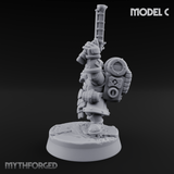 Clicking and Whirring Dwarf Artificers C Miniature for Dungeons and Dragons, Pathfinder or other TTRPGs