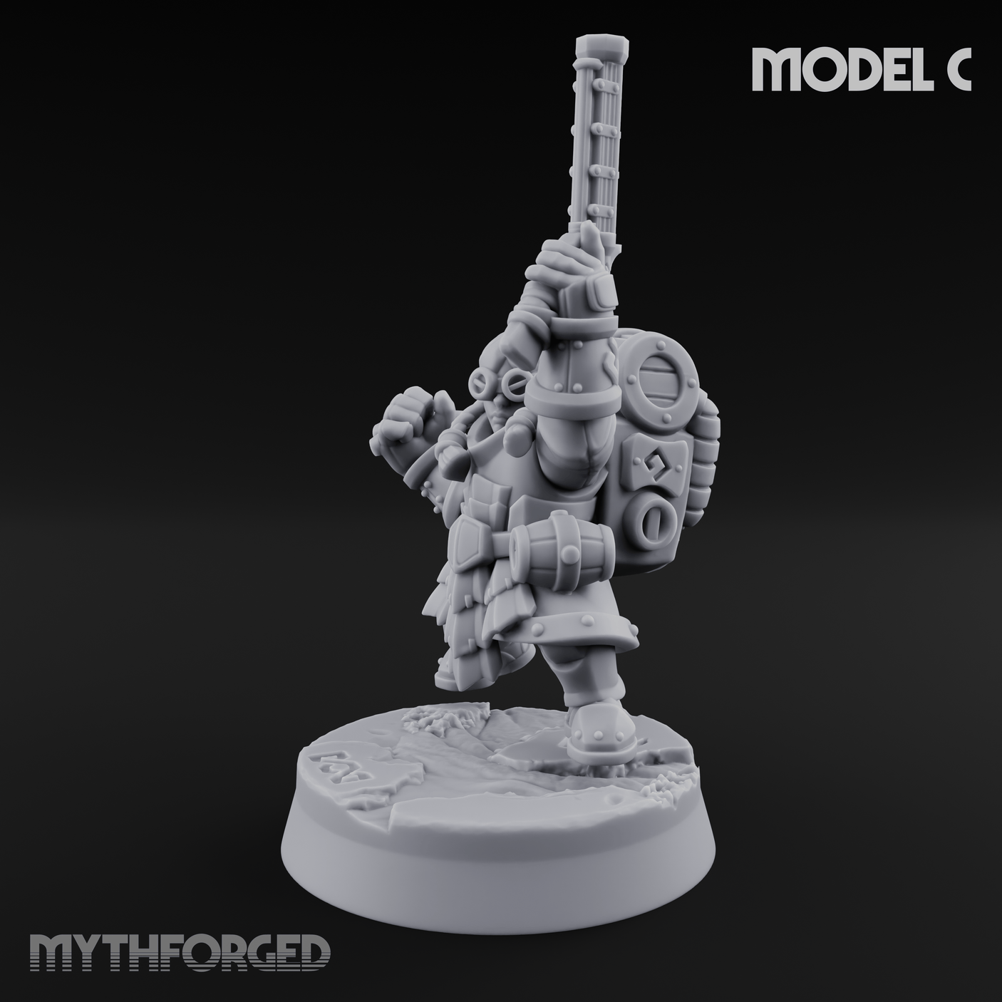 Clicking and Whirring Dwarf Artificers C Miniature for Dungeons and Dragons, Pathfinder or other TTRPGs