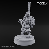 Clicking and Whirring Dwarf Artificers C Miniature for Dungeons and Dragons, Pathfinder or other TTRPGs