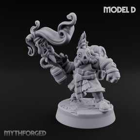 Clicking and Whirring Dwarf Artificers D Miniature for Dungeons and Dragons, Pathfinder or other TTRPGs