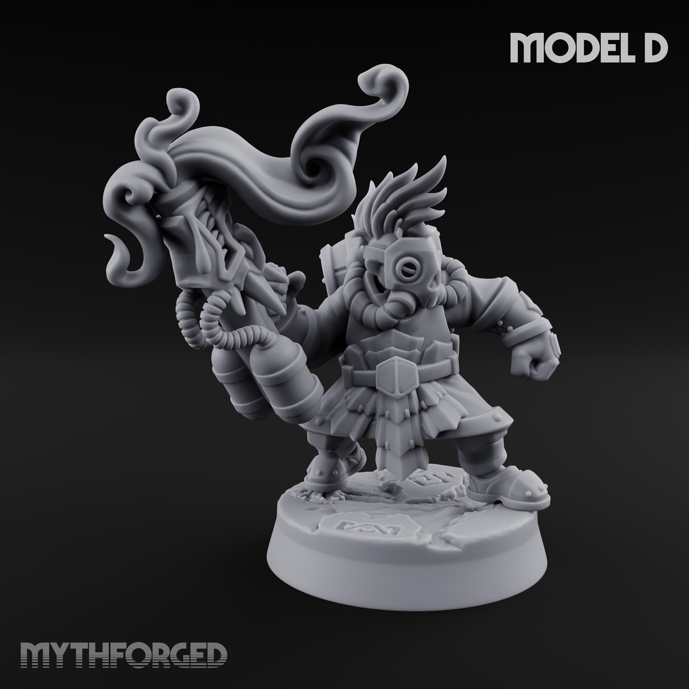 Clicking and Whirring Dwarf Artificers Miniature for Dungeons and Dragons, Pathfinder or other TTRPGs
