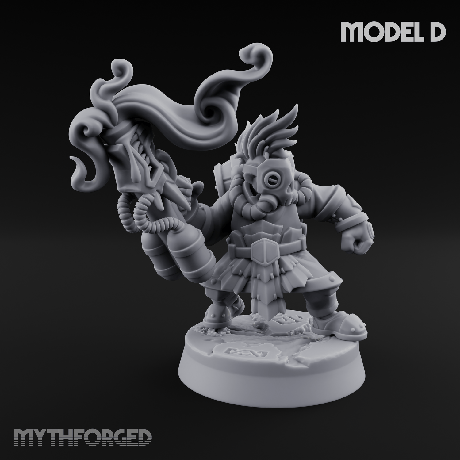 Clicking and Whirring Dwarf Artificers D Miniature for Dungeons and Dragons, Pathfinder or other TTRPGs