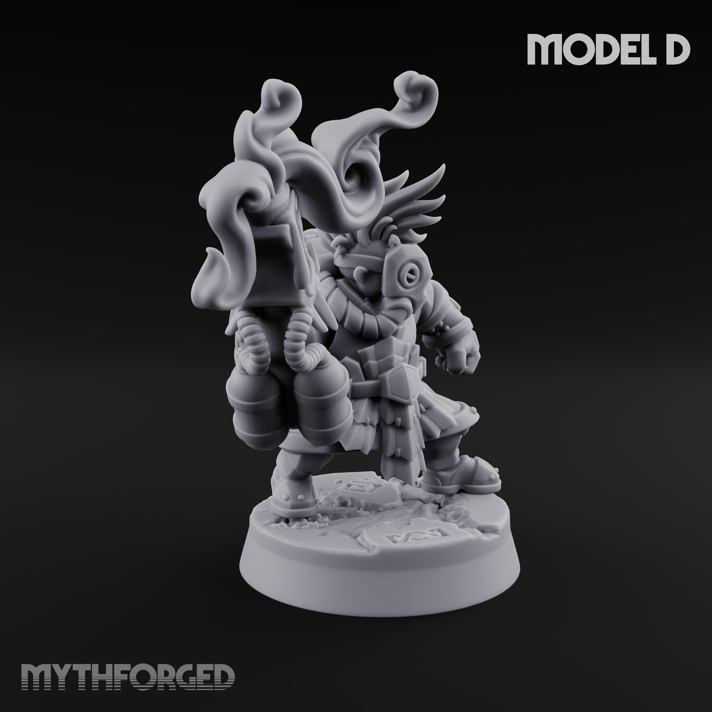 Clicking and Whirring Dwarf Artificers D Miniature for Dungeons and Dragons, Pathfinder or other TTRPGs