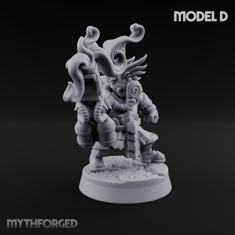 Clicking and Whirring Dwarf Artificers D Miniature for Dungeons and Dragons, Pathfinder or other TTRPGs