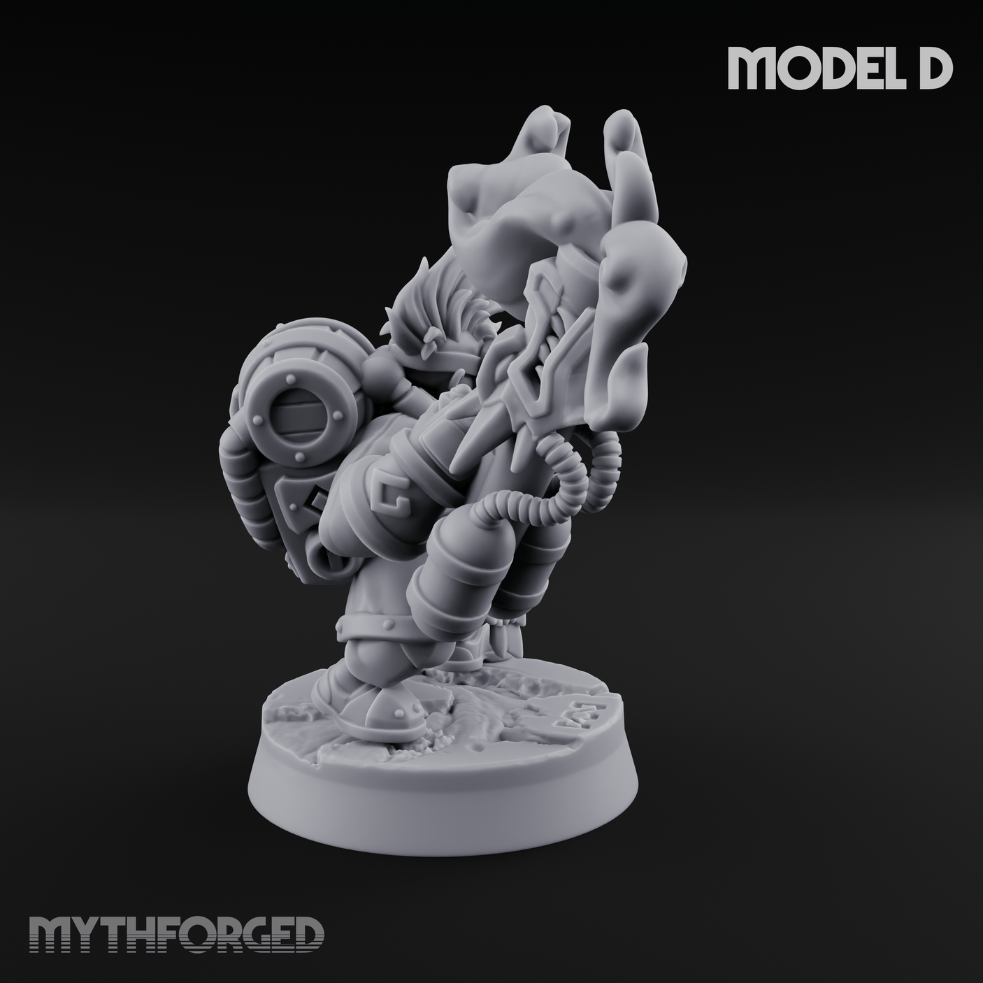 Clicking and Whirring Dwarf Artificers D Miniature for Dungeons and Dragons, Pathfinder or other TTRPGs