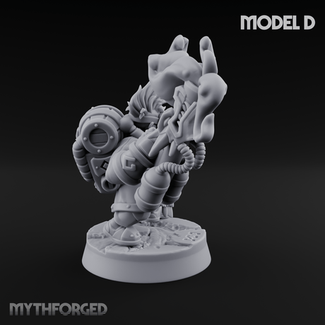 Clicking and Whirring Dwarf Artificers D Miniature for Dungeons and Dragons, Pathfinder or other TTRPGs