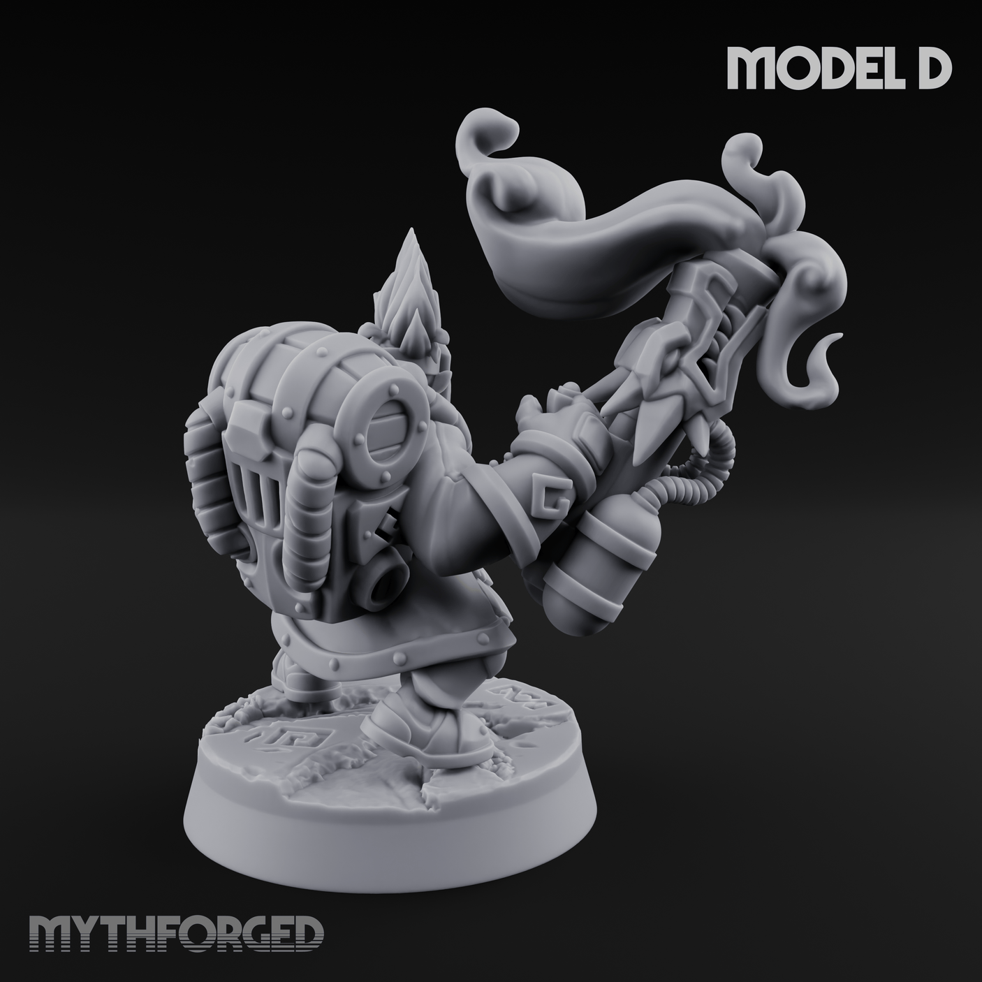 Clicking and Whirring Dwarf Artificers D Miniature for Dungeons and Dragons, Pathfinder or other TTRPGs