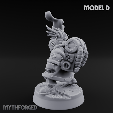 Clicking and Whirring Dwarf Artificers D Miniature for Dungeons and Dragons, Pathfinder or other TTRPGs