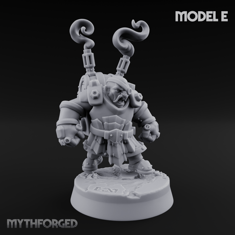 Clicking and Whirring Dwarf Artificers E Miniature for Dungeons and Dragons, Pathfinder or other TTRPGs