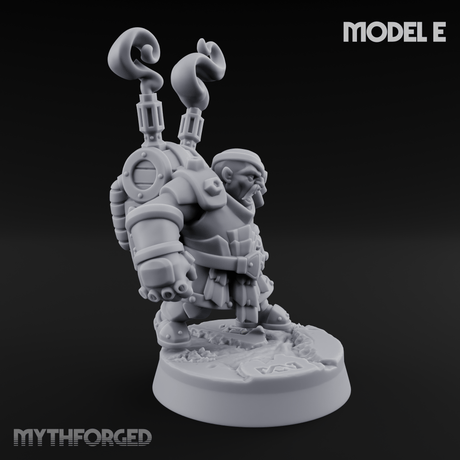 Clicking and Whirring Dwarf Artificers E Miniature for Dungeons and Dragons, Pathfinder or other TTRPGs