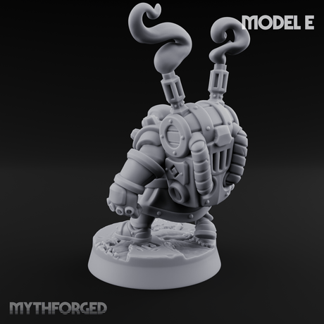 Clicking and Whirring Dwarf Artificers E Miniature for Dungeons and Dragons, Pathfinder or other TTRPGs