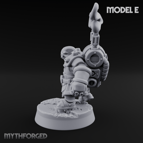 Clicking and Whirring Dwarf Artificers E Miniature for Dungeons and Dragons, Pathfinder or other TTRPGs