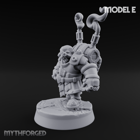 Clicking and Whirring Dwarf Artificers E Miniature for Dungeons and Dragons, Pathfinder or other TTRPGs