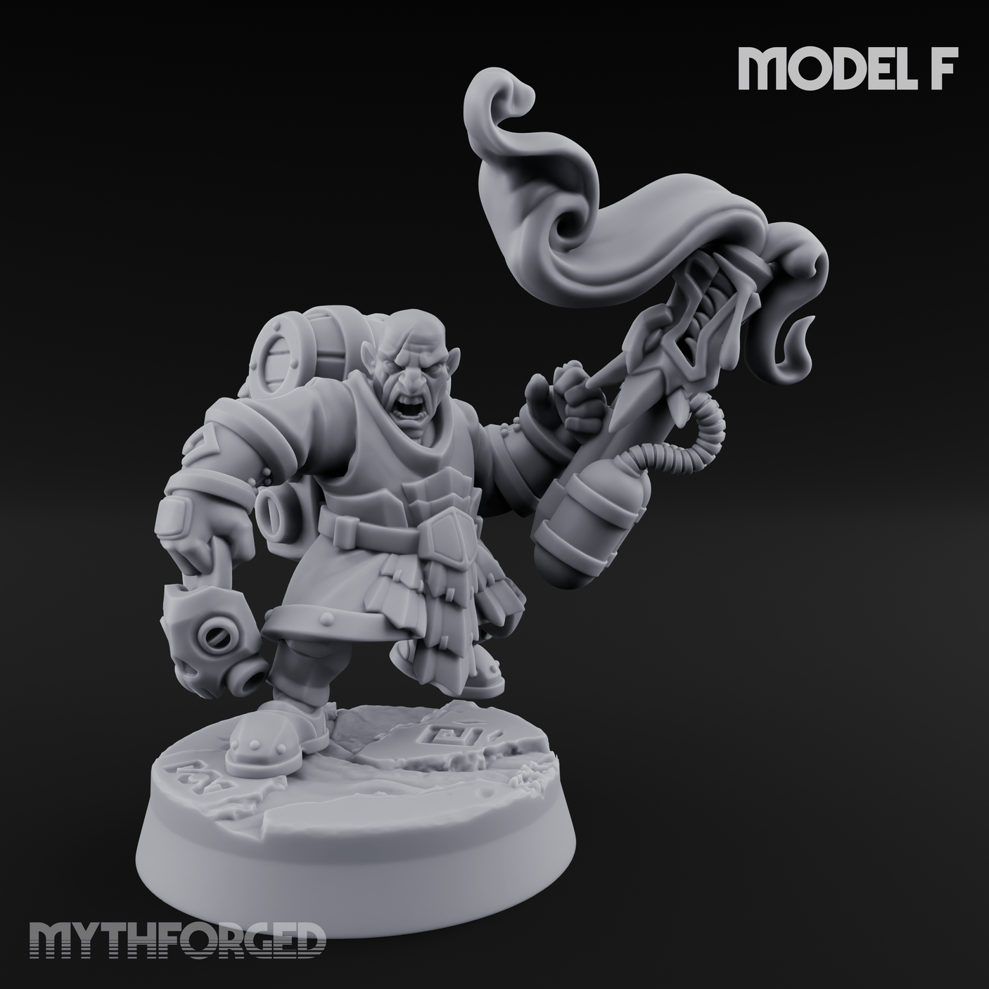 Clicking and Whirring Dwarf Artificers Miniature for Dungeons and Dragons, Pathfinder or other TTRPGs