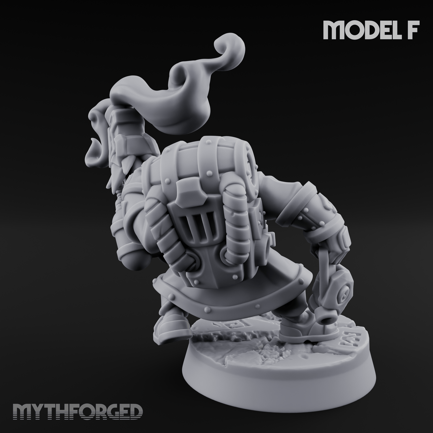 Clicking and Whirring Dwarf Artificers F Miniature for Dungeons and Dragons, Pathfinder or other TTRPGs